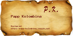 Papp Kolombina névjegykártya